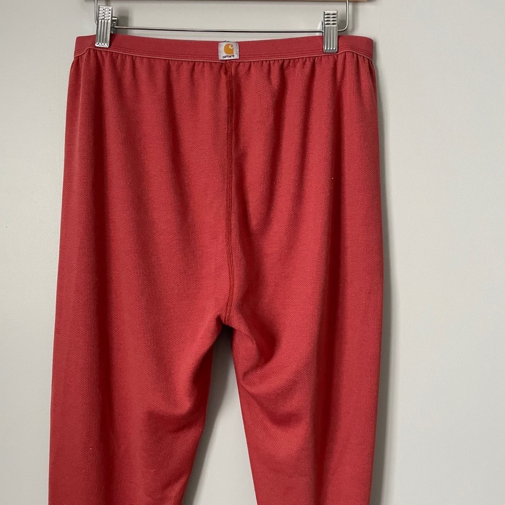 Carhartt Womens Thermal Leggings Base Layer Coral Orange Polyester Size Large - Picture 4 of 7